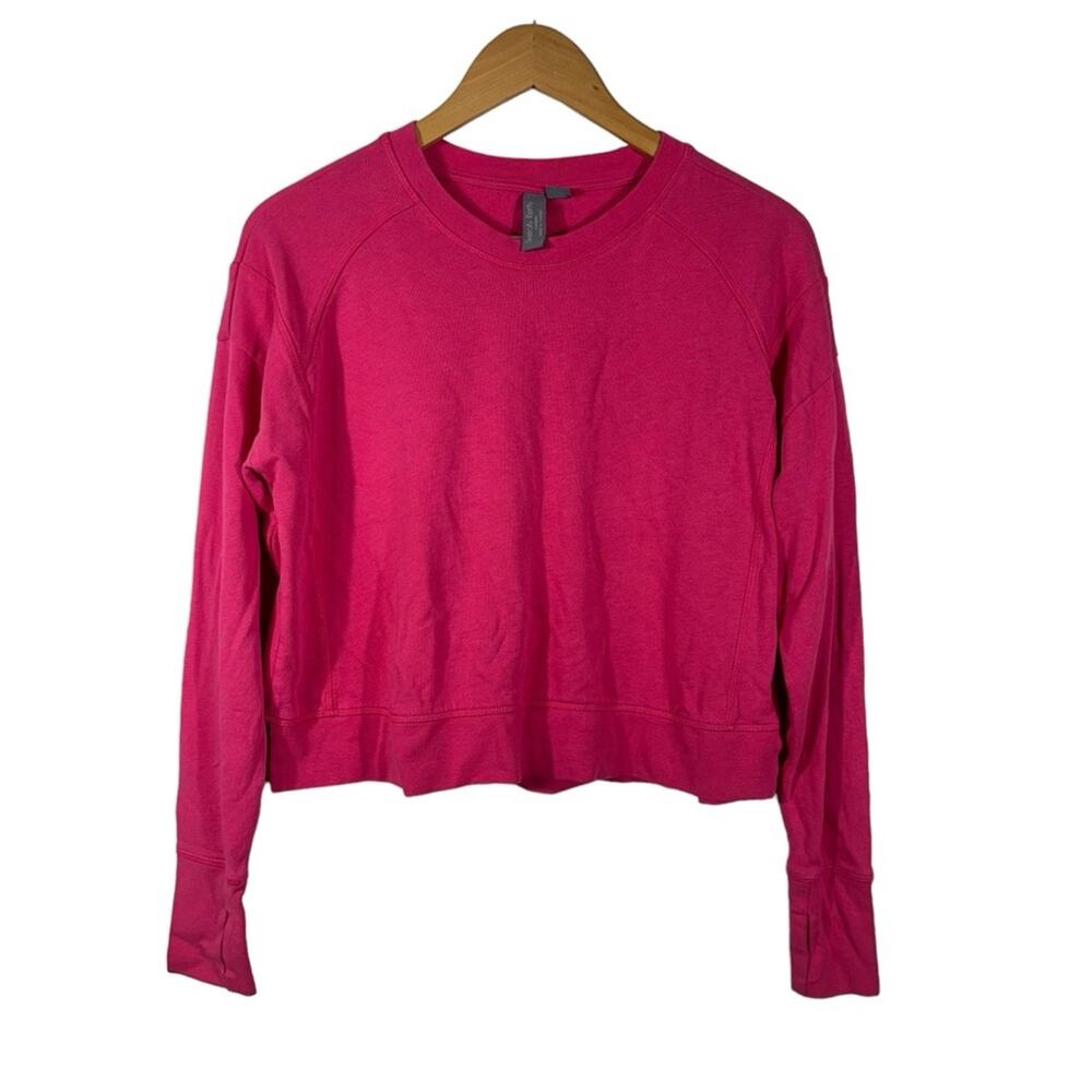 Sweaty Betty Cropped Pink Long Sleeve Lightweight Sweatshirt Top Size 4 - Picture 2 of 11